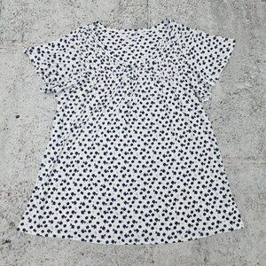 Kim Rogers Women Top Blouse Shirt Black/White Short Sleeve V Neck Top Size S